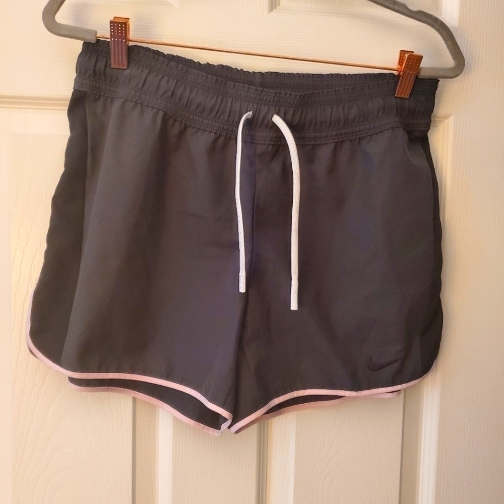 Nike Grey and Black Shorts Pink Accents Sz M